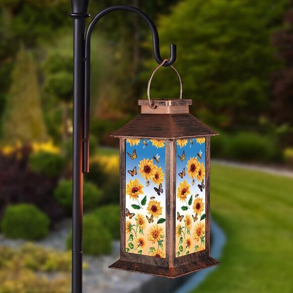 Solar Lantern Outdoor Waterproof Sunflower Butterfly Garden Decor Birthday Gifts - Picture 7 of 7